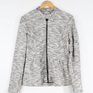 SOLD OUT!! PrettyLUXE Nubby French Terry Peplum Zip Up Jacket